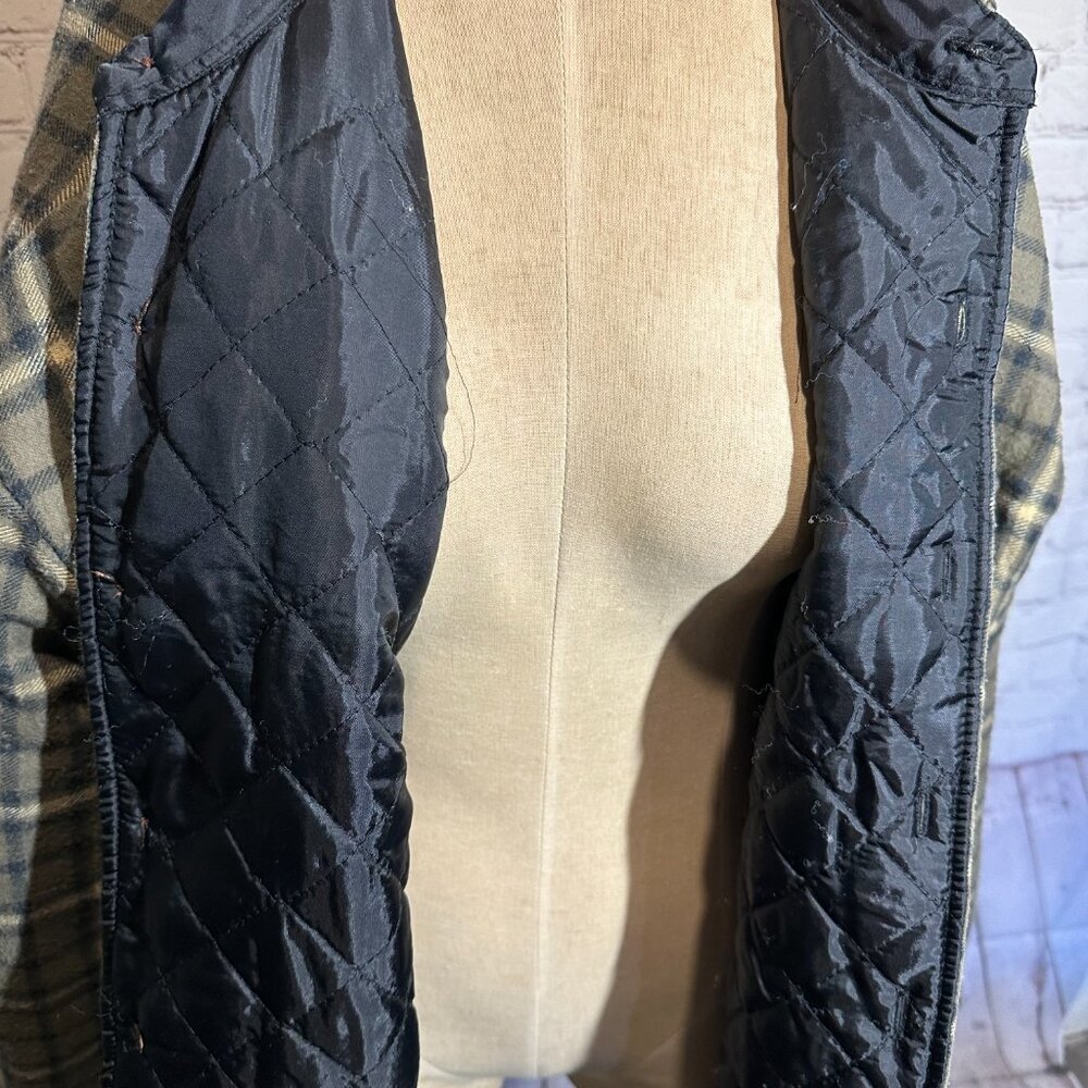 Plaid barn jacket quilted basic editions size lar… - image 5